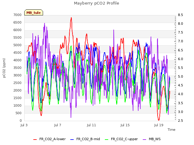 Explore the graph:Mayberry pCO2 Profile in a new window