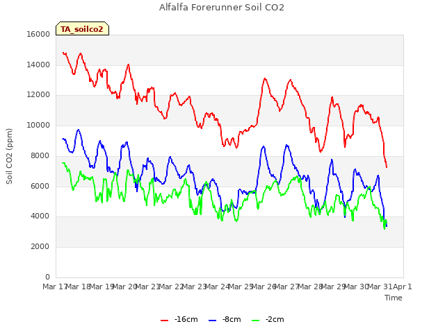 plot of Alfalfa Forerunner Soil CO2