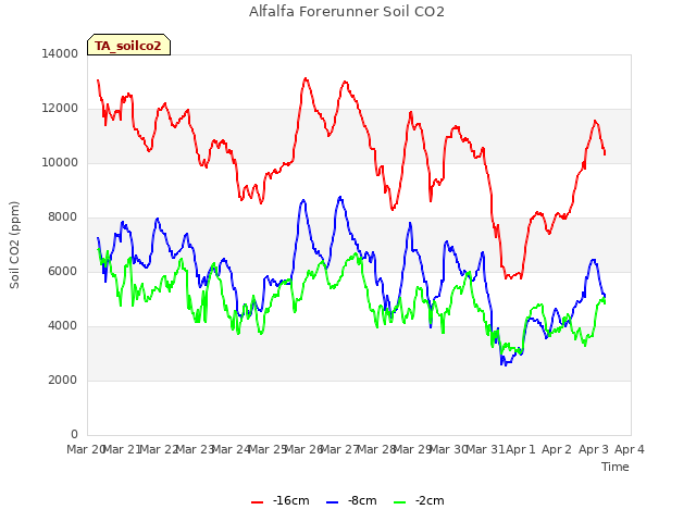 plot of Alfalfa Forerunner Soil CO2