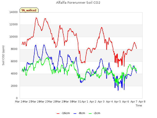 plot of Alfalfa Forerunner Soil CO2