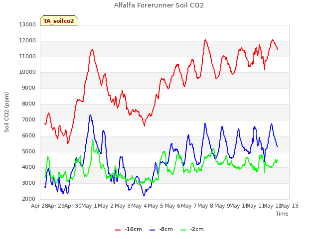 plot of Alfalfa Forerunner Soil CO2