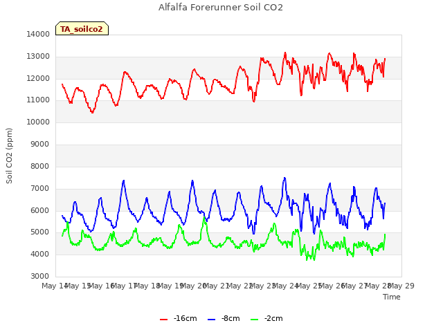 plot of Alfalfa Forerunner Soil CO2