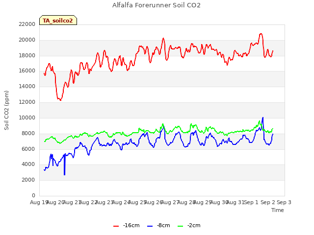 plot of Alfalfa Forerunner Soil CO2