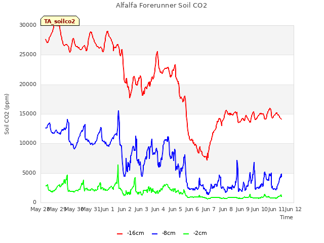 plot of Alfalfa Forerunner Soil CO2