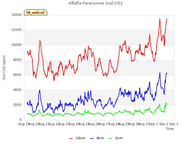 plot of Alfalfa Forerunner Soil CO2