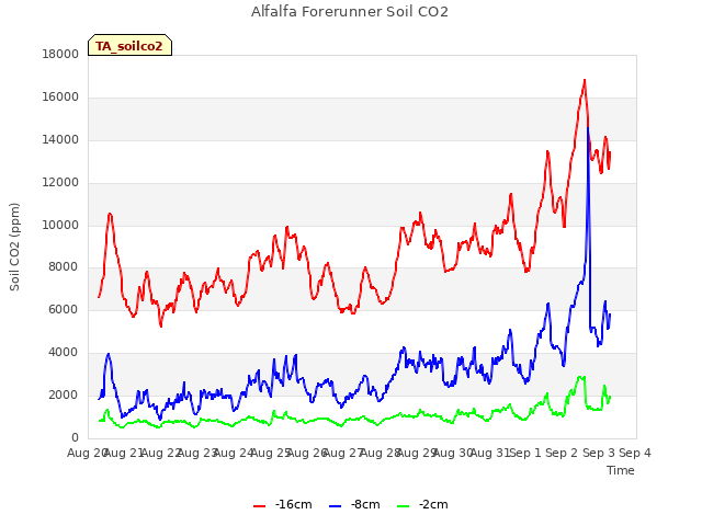 plot of Alfalfa Forerunner Soil CO2