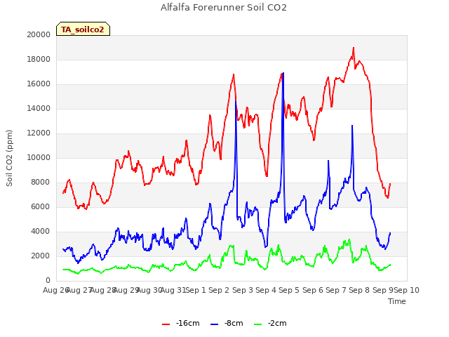 plot of Alfalfa Forerunner Soil CO2