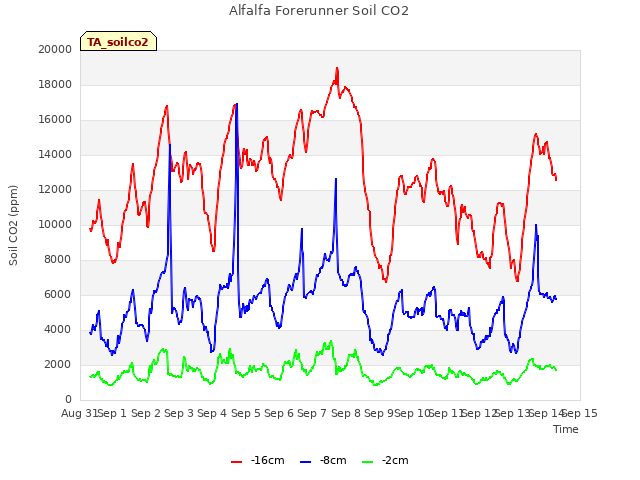 plot of Alfalfa Forerunner Soil CO2