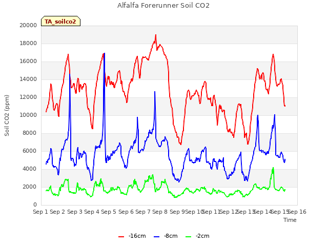 plot of Alfalfa Forerunner Soil CO2