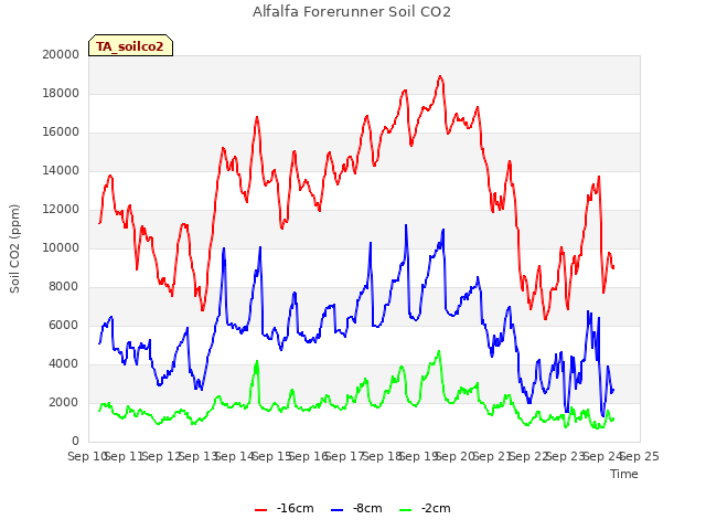 plot of Alfalfa Forerunner Soil CO2