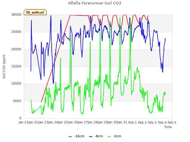 plot of Alfalfa Forerunner Soil CO2