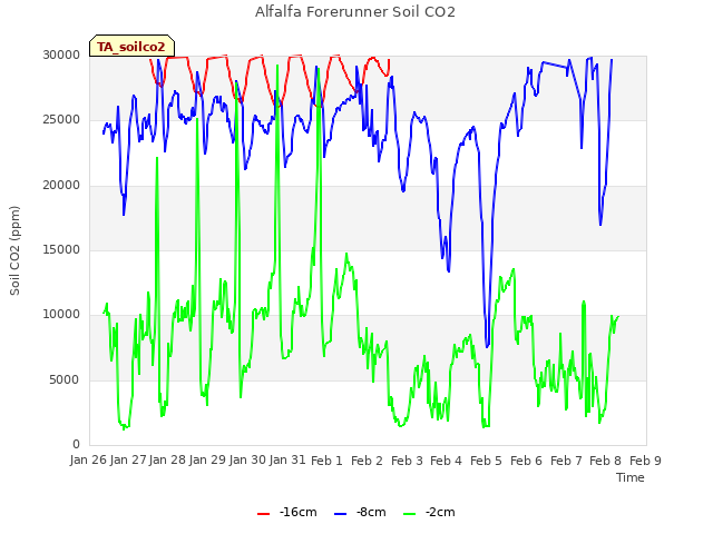 plot of Alfalfa Forerunner Soil CO2