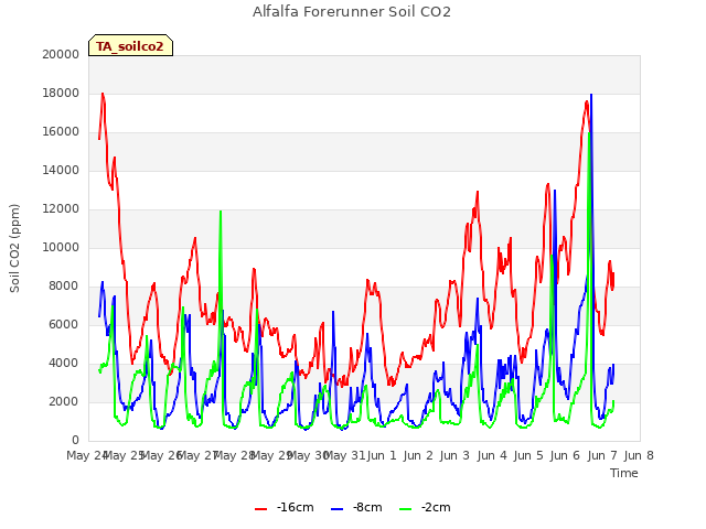 plot of Alfalfa Forerunner Soil CO2