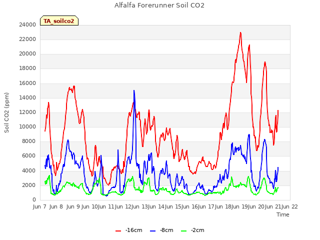 plot of Alfalfa Forerunner Soil CO2