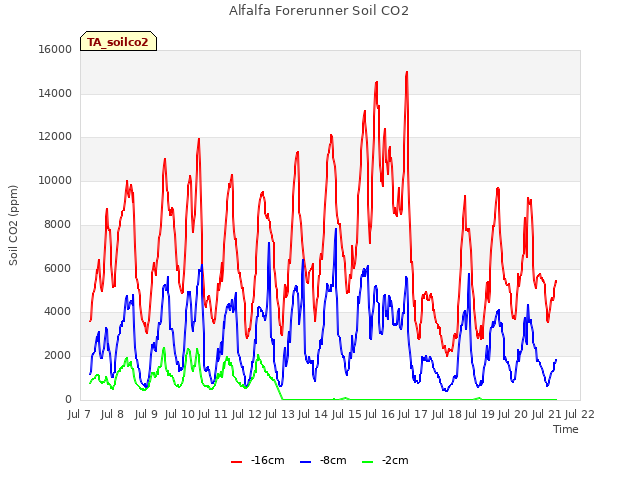 plot of Alfalfa Forerunner Soil CO2