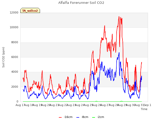 plot of Alfalfa Forerunner Soil CO2