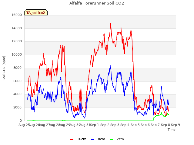 plot of Alfalfa Forerunner Soil CO2