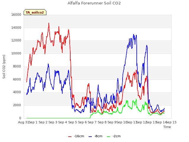 plot of Alfalfa Forerunner Soil CO2