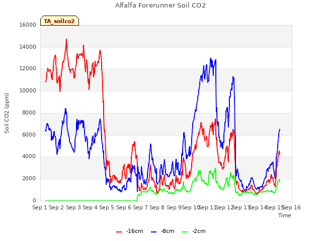 plot of Alfalfa Forerunner Soil CO2