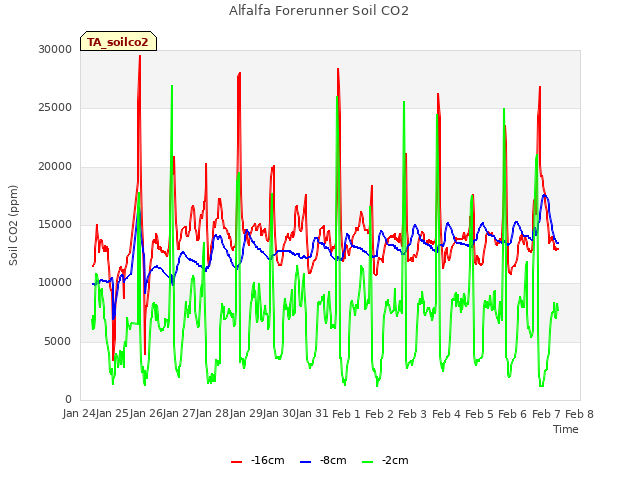 plot of Alfalfa Forerunner Soil CO2