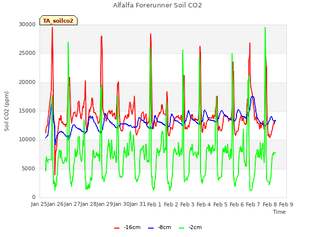 plot of Alfalfa Forerunner Soil CO2