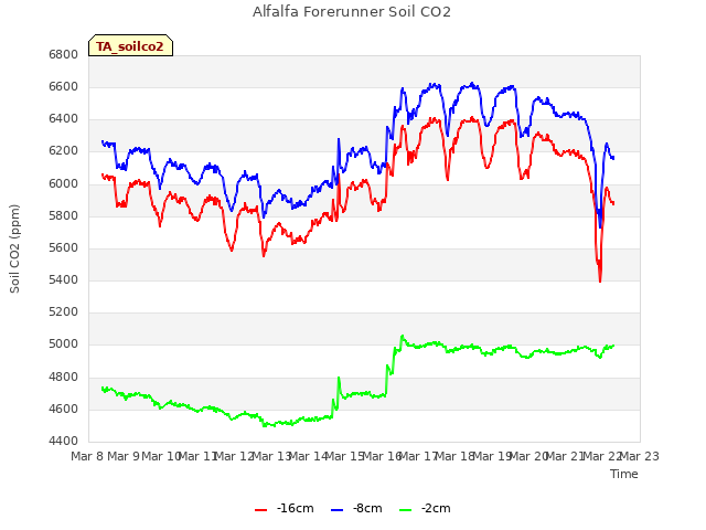 plot of Alfalfa Forerunner Soil CO2