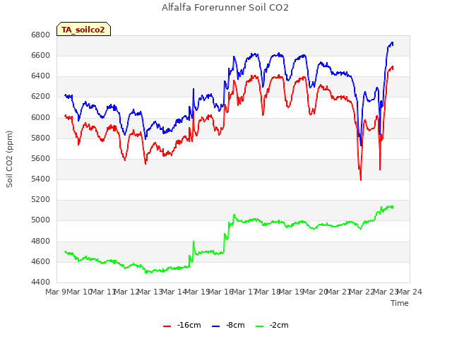 plot of Alfalfa Forerunner Soil CO2