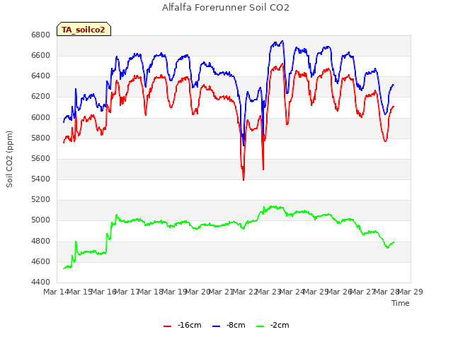 plot of Alfalfa Forerunner Soil CO2