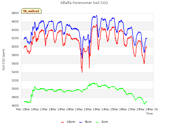 plot of Alfalfa Forerunner Soil CO2