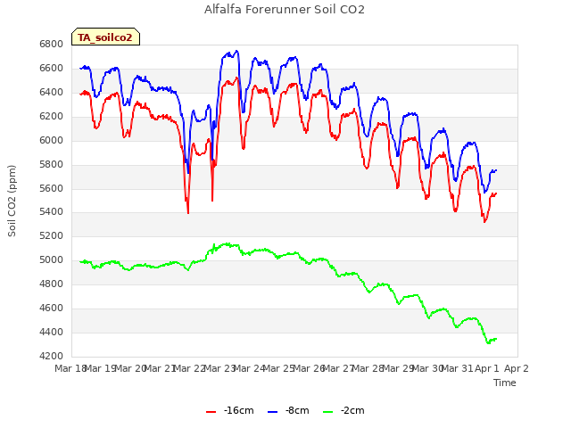 plot of Alfalfa Forerunner Soil CO2