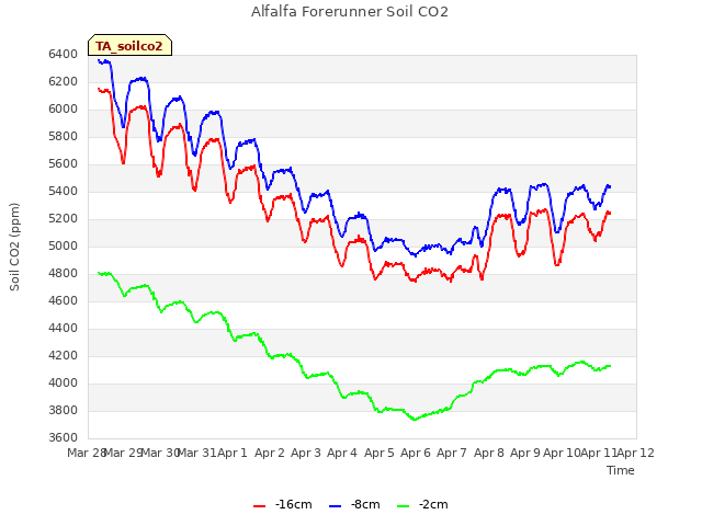 plot of Alfalfa Forerunner Soil CO2