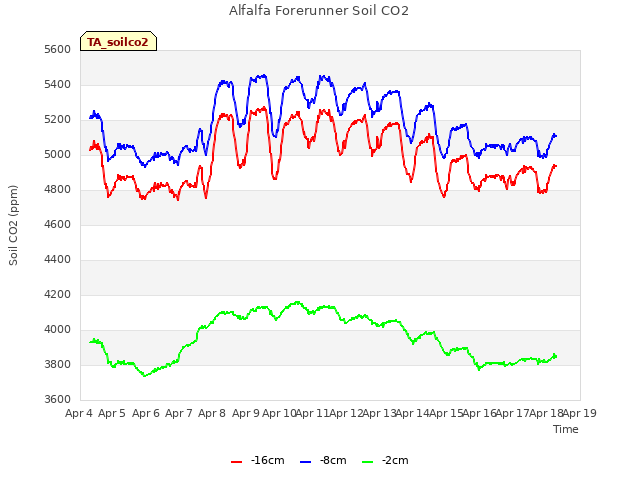 plot of Alfalfa Forerunner Soil CO2