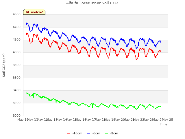 plot of Alfalfa Forerunner Soil CO2