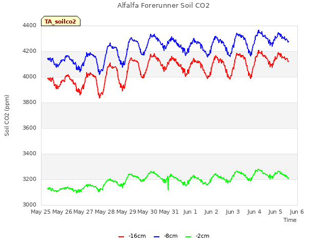 plot of Alfalfa Forerunner Soil CO2