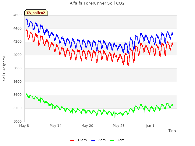 Graph showing Alfalfa Forerunner Soil CO2