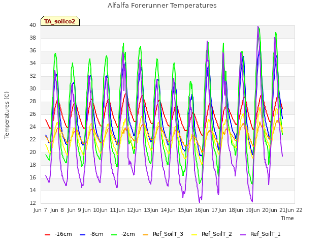 plot of Alfalfa Forerunner Temperatures