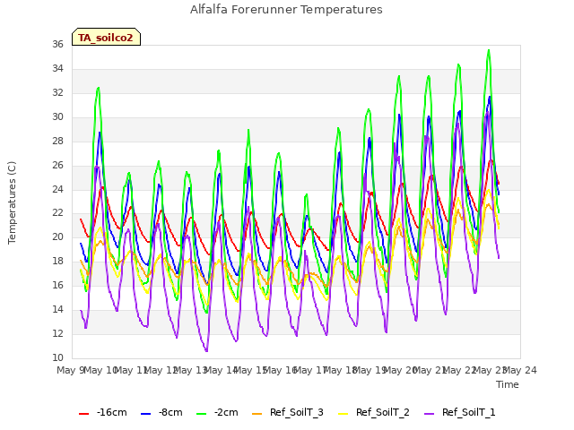 plot of Alfalfa Forerunner Temperatures