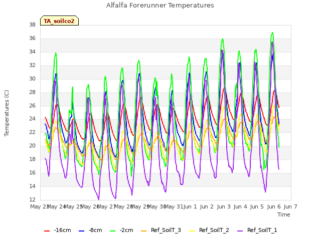 plot of Alfalfa Forerunner Temperatures