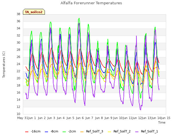 plot of Alfalfa Forerunner Temperatures