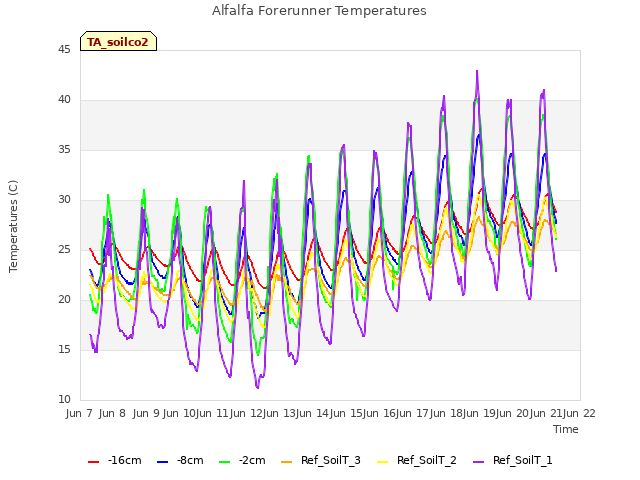 plot of Alfalfa Forerunner Temperatures