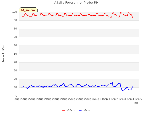 plot of Alfalfa Forerunner Probe RH