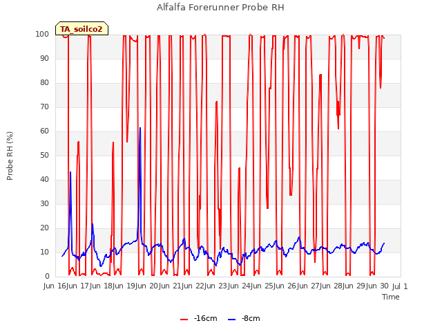 plot of Alfalfa Forerunner Probe RH