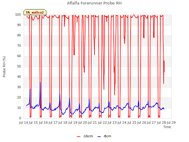 plot of Alfalfa Forerunner Probe RH