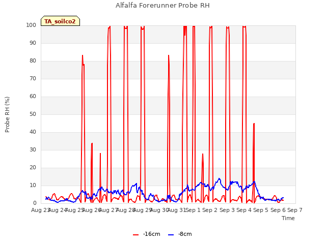 plot of Alfalfa Forerunner Probe RH