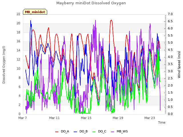 Explore the graph:Mayberry miniDot Dissolved Oxygen in a new window