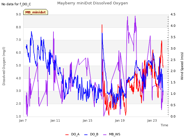 Explore the graph:Mayberry miniDot Dissolved Oxygen in a new window