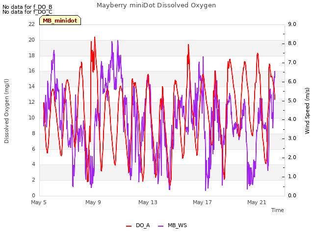 Explore the graph:Mayberry miniDot Dissolved Oxygen in a new window