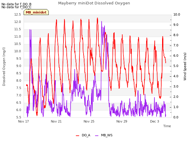 Explore the graph:Mayberry miniDot Dissolved Oxygen in a new window