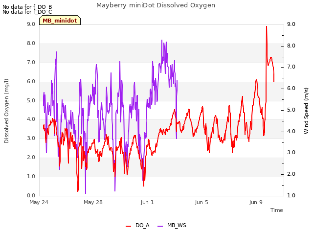 Explore the graph:Mayberry miniDot Dissolved Oxygen in a new window