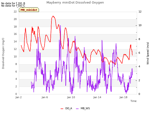 Explore the graph:Mayberry miniDot Dissolved Oxygen in a new window